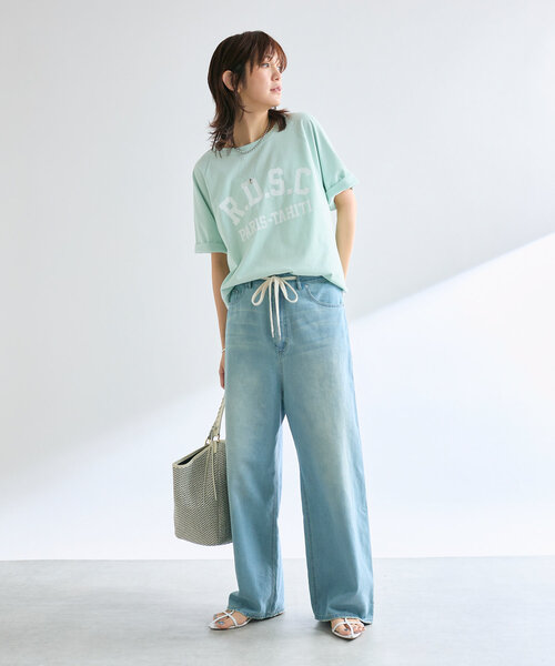 RIVE DROITE（リヴドロワ）の「【コーデのポイントに】ポインテッドラインミュール（サンダル・レディース・ホワイト/ブラック/ブラック系その他2/レッド・38/37）」の10枚目の写真