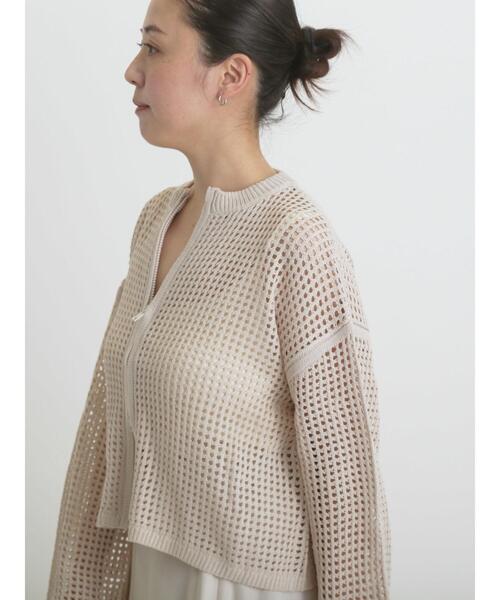 sm2rhythm（サマンサモスモスリズム）の「メッシュニットジップカーディガン（カーディガン/ボレロ・レディース・キナリ/ブラック/チャコールグレー・F）」の6枚目の写真