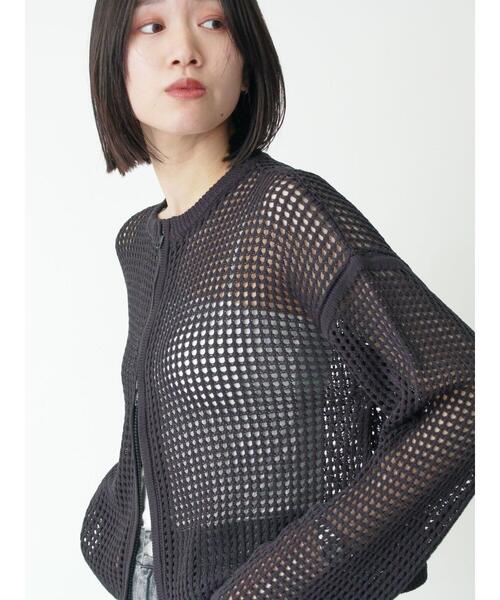 sm2rhythm（サマンサモスモスリズム）の「メッシュニットジップカーディガン（カーディガン/ボレロ・レディース・キナリ/ブラック/チャコールグレー・F）」の17枚目の写真