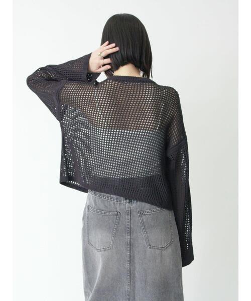 sm2rhythm（サマンサモスモスリズム）の「メッシュニットジップカーディガン（カーディガン/ボレロ・レディース・キナリ/ブラック/チャコールグレー・F）」の22枚目の写真