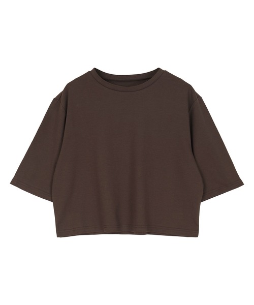 UR'S(ユアーズ)の「汗染み防止クロップドTシャツ(Tシャツ/カットソー・レディース・ブラック/ブルーグレー/ライトピンク/ブラウン/ホワイト/チャコール/ネイビー・S/M/L)」の6枚目の写真