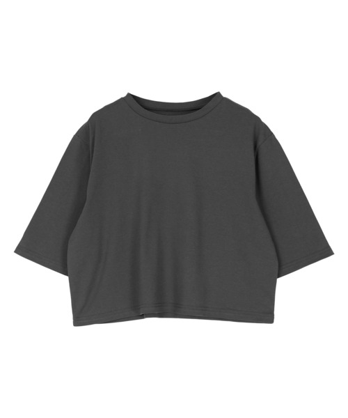 UR'S(ユアーズ)の「汗染み防止クロップドTシャツ(Tシャツ/カットソー・レディース・ブラック/ブルーグレー/ライトピンク/ブラウン/ホワイト/チャコール/ネイビー・S/M/L)」の5枚目の写真