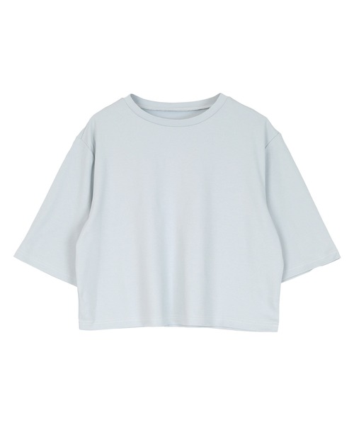 UR'S(ユアーズ)の「汗染み防止クロップドTシャツ(Tシャツ/カットソー・レディース・ブラック/ブルーグレー/ライトピンク/ブラウン/ホワイト/チャコール/ネイビー・S/M/L)」の14枚目の写真