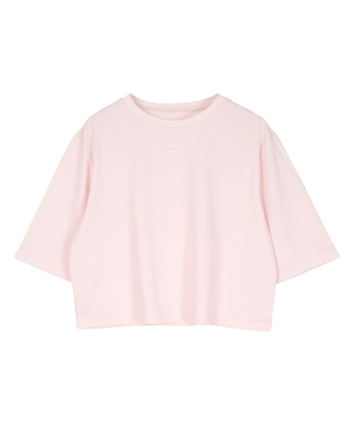 UR'S(ユアーズ)の「汗染み防止クロップドTシャツ(Tシャツ/カットソー・レディース・ブラック/ブルーグレー/ライトピンク/ブラウン/ホワイト/チャコール/ネイビー・S/M/L)」の16枚目の写真
