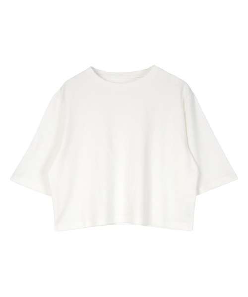 UR'S(ユアーズ)の「汗染み防止クロップドTシャツ(Tシャツ/カットソー・レディース・ブラック/ブルーグレー/ライトピンク/ブラウン/ホワイト/チャコール/ネイビー・S/M/L)」の12枚目の写真