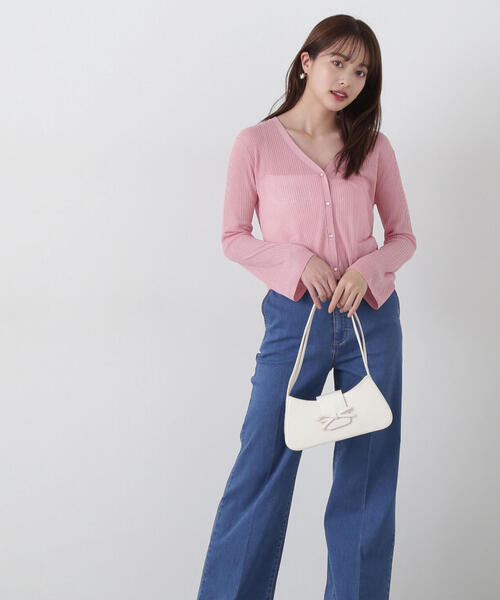 PROPORTION BODY DRESSING（プロポーションボディドレッシング）の「＜Ｅ＞シアーショートカーディガン / 1215177400（カーディガン/ボレロ・レディース・ホワイト系その他/ピンク/ブラック・FREE）」の18枚目の写真