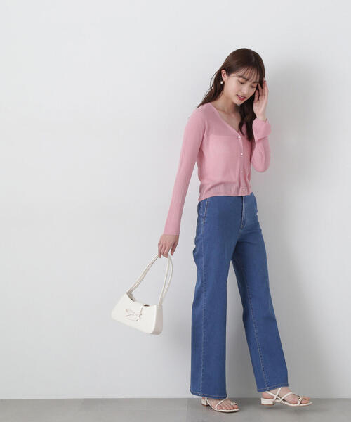 PROPORTION BODY DRESSING（プロポーションボディドレッシング）の「＜Ｅ＞シアーショートカーディガン / 1215177400（カーディガン/ボレロ・レディース・ホワイト系その他/ピンク/ブラック・FREE）」の19枚目の写真