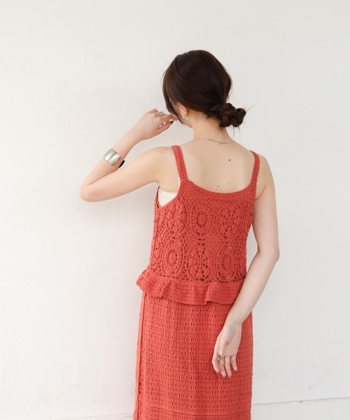 Bab(バブ)の「【S・Mサイズ展開】クロシェペプラムミックス編みワンピース(ワンピース・レディース・アイボリー/オレンジ/ブラック・S/M)」の22枚目の写真