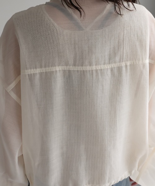 ap retro（アプレトロ）の「シアースタンドショートブルゾン / メッシュブルゾン / クロップド丈アウター《動画あり》（ブルゾン・レディース・アイボリー/ブラック/ライトグレー/モカ/ブラック系その他/ホワイト・FREE）」の15枚目の写真