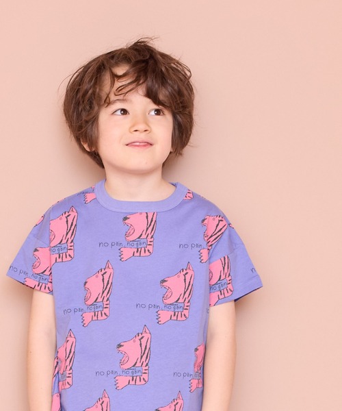 MARKEY'S(マーキーズ)の「総柄ワイドTシャツ(Tシャツ/カットソー・キッズ・ブルー/クリーム/オレンジ/パープル/オフホワイト/ブラック/アイボリー/ライトブルー/ライトグリーン/ピンク・LL/XS/S/M/L)」の8枚目の写真