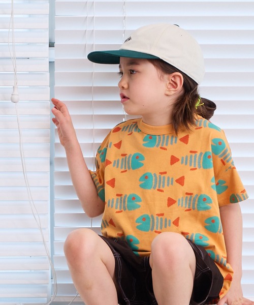 MARKEY'S(マーキーズ)の「総柄ワイドTシャツ(Tシャツ/カットソー・キッズ・ブルー/クリーム/オレンジ/パープル/オフホワイト/ブラック/アイボリー/ライトブルー/ライトグリーン/ピンク・LL/XS/S/M/L)」の10枚目の写真