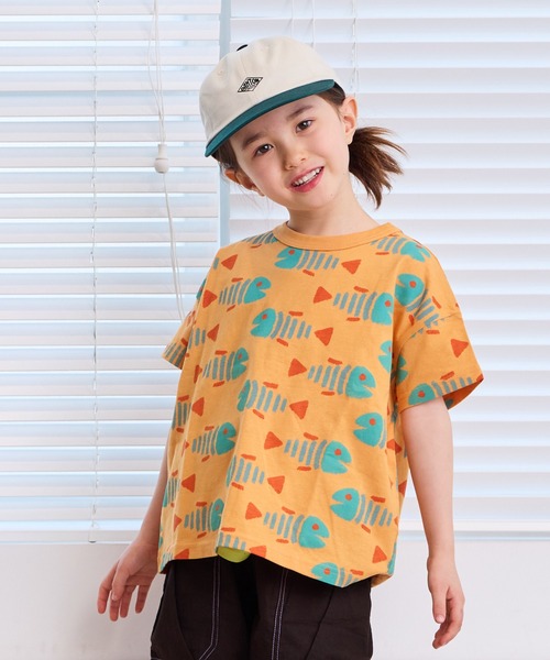 MARKEY'S(マーキーズ)の「総柄ワイドTシャツ(Tシャツ/カットソー・キッズ・ブルー/クリーム/オレンジ/パープル/オフホワイト/ブラック/アイボリー/ライトブルー/ライトグリーン/ピンク・LL/XS/S/M/L)」の19枚目の写真