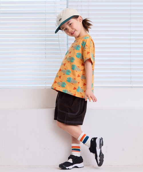 MARKEY'S(マーキーズ)の「総柄ワイドTシャツ(Tシャツ/カットソー・キッズ・ブルー/クリーム/オレンジ/パープル/オフホワイト/ブラック/アイボリー/ライトブルー/ライトグリーン/ピンク・LL/XS/S/M/L)」の21枚目の写真