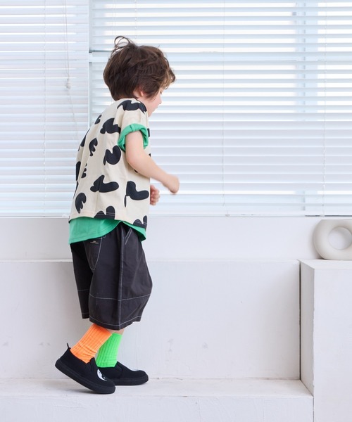 MARKEY'S(マーキーズ)の「総柄ワイドTシャツ(Tシャツ/カットソー・キッズ・ブルー/クリーム/オレンジ/パープル/オフホワイト/ブラック/アイボリー/ライトブルー/ライトグリーン/ピンク・LL/XS/S/M/L)」の17枚目の写真