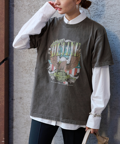 FRAMeWORK（フレームワーク）の「≪追加≫GOOD ROCK SPEED motorcycle TEE（Tシャツ/カットソー・レディース・スミクロ・FREE）」の5枚目の写真