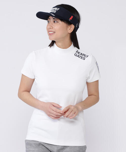 PEARLY GATESベア疑似メッシュ半袖ハイネックカットソー（Tシャツ 【美
