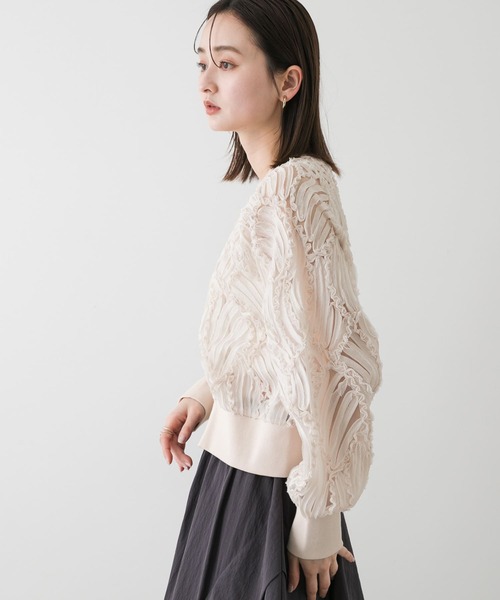 SENSE OF PLACE by URBAN RESEARCH(センスオブプレイスバイアーバンリサーチ)の「コードシシュウブルゾン(ブルゾン・レディース・アイボリー/ブラック/ベージュ・ONE)」の6枚目の写真