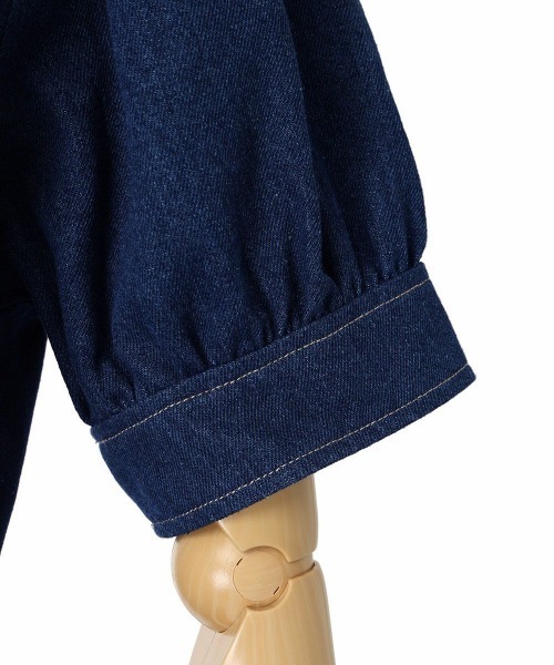 F i.n.t（フィント）の「【2サイズ展開】リボンタイ付きパフスリーブデニムワンピース/ fint　フィント（ワンピース・レディース・インディゴブルー/ブラック・1/2）」の12枚目の写真
