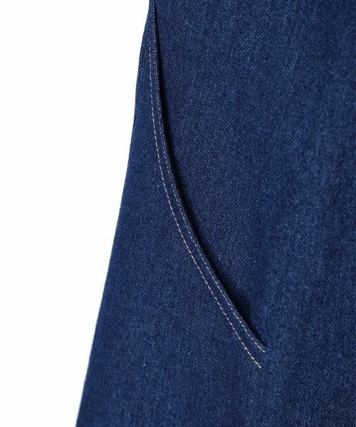 F i.n.t（フィント）の「【2サイズ展開】リボンタイ付きパフスリーブデニムワンピース/ fint　フィント（ワンピース・レディース・インディゴブルー/ブラック・1/2）」の13枚目の写真