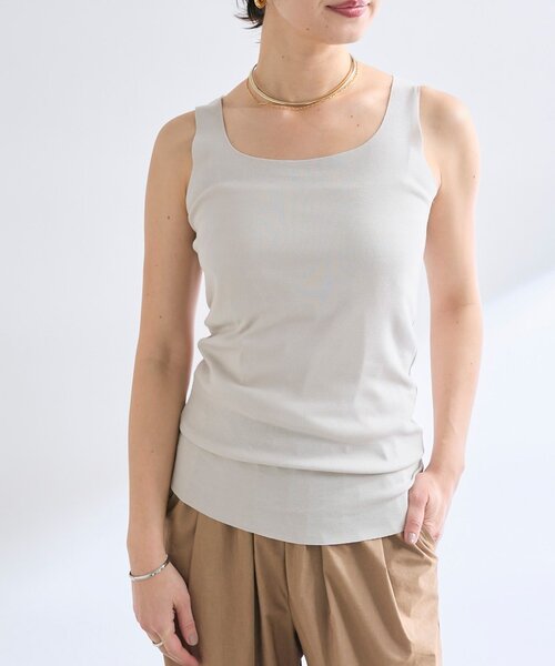 RIVE DROITE(リヴドロワ)の「【新色追加/RIVE DROITE 名品インナー】シームレスタンク(タンクトップ・レディース・ダークグレー/チャコールグレー/ライトグレー/ライトベージュ/ブラック/モカ・FREE)」の6枚目の写真