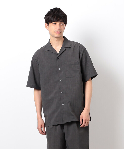 COMME CA ISM（コムサイズム）の「【セットアップ対応】リネンライク ポリエステル オープンカラーシャツ（シャツ/ブラウス・メンズ・ベージュ/カーキ/ブラック・X-LARGE/LARGE/MEDIUM）」の3枚目の写真