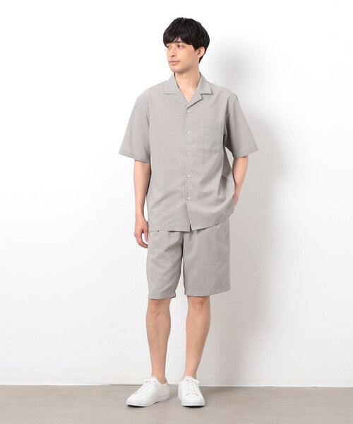 COMME CA ISM（コムサイズム）の「【セットアップ対応】リネンライク ポリエステル オープンカラーシャツ（シャツ/ブラウス・メンズ・ベージュ/カーキ/ブラック・X-LARGE/LARGE/MEDIUM）」の10枚目の写真
