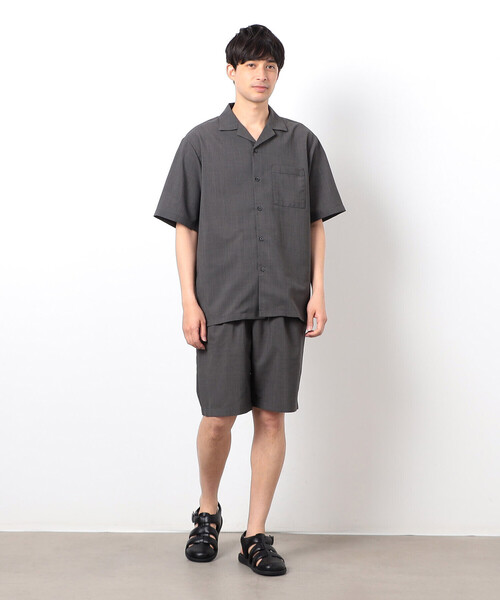 COMME CA ISM（コムサイズム）の「【セットアップ対応】リネンライク ポリエステル オープンカラーシャツ（シャツ/ブラウス・メンズ・ベージュ/カーキ/ブラック・X-LARGE/LARGE/MEDIUM）」の13枚目の写真