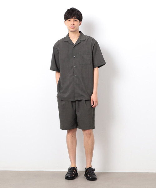 COMME CA ISM（コムサイズム）の「【セットアップ対応】リネンライク ポリエステル オープンカラーシャツ（シャツ/ブラウス・メンズ・ベージュ/カーキ/ブラック・X-LARGE/LARGE/MEDIUM）」の14枚目の写真