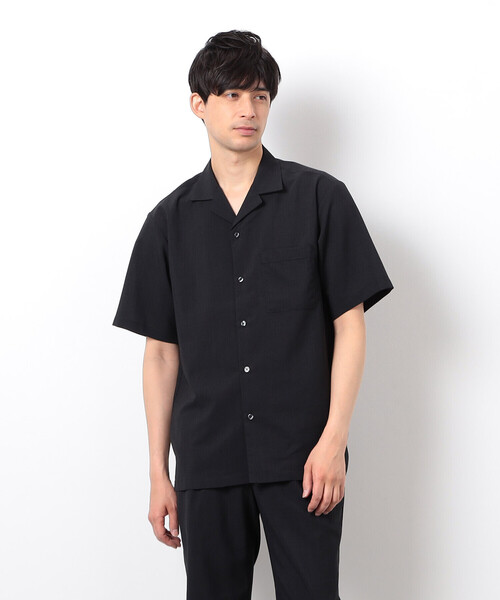COMME CA ISM(コムサイズム)の「【セットアップ対応】リネンライク ポリエステル オープンカラーシャツ(シャツ/ブラウス・メンズ・ベージュ/カーキ/ブラック・X-LARGE/LARGE/MEDIUM)」の4枚目の写真