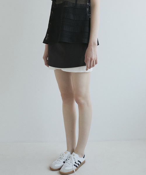 LE CIEL BLEU（ルシェルブルー）の「コントラストミニスカート / Contrast Mini Skirt（スカート・レディース・ベージュ/ブラック・36/34/38）」の16枚目の写真