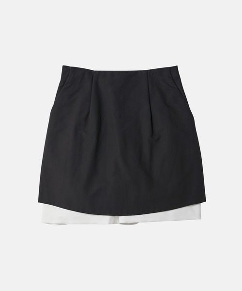 LE CIEL BLEU（ルシェルブルー）の「コントラストミニスカート / Contrast Mini Skirt（スカート・レディース・ベージュ/ブラック・36/34/38）」の5枚目の写真