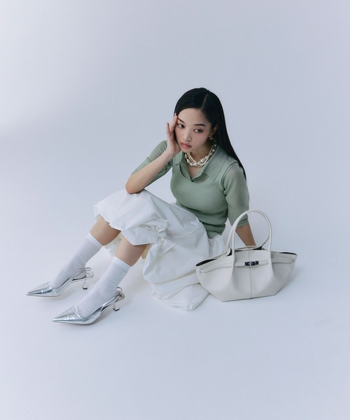 EIMY ISTOIRE（エイミーイストワール）の「ベルテッドトートバッグ（ハンドバッグ・レディース・アイボリー/イエロー/ブラック/キャメル・F）」の13枚目の写真