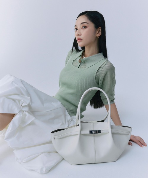 EIMY ISTOIRE（エイミーイストワール）の「ベルテッドトートバッグ（ハンドバッグ・レディース・アイボリー/イエロー/ブラック/キャメル・F）」の15枚目の写真