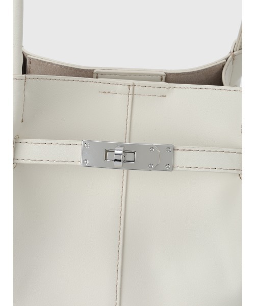 EIMY ISTOIRE（エイミーイストワール）の「ベルテッドトートバッグ（ハンドバッグ・レディース・アイボリー/イエロー/ブラック/キャメル・F）」の7枚目の写真