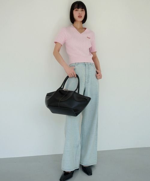 EIMY ISTOIRE（エイミーイストワール）の「ベルテッドトートバッグ（ハンドバッグ・レディース・アイボリー/イエロー/ブラック/キャメル・F）」の20枚目の写真