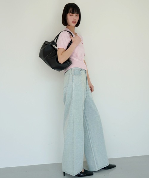 EIMY ISTOIRE（エイミーイストワール）の「ベルテッドトートバッグ（ハンドバッグ・レディース・アイボリー/イエロー/ブラック/キャメル・F）」の19枚目の写真