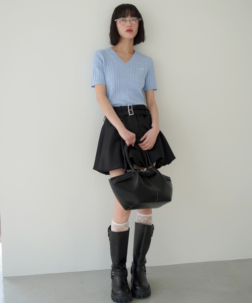 EIMY ISTOIRE（エイミーイストワール）の「ベルテッドトートバッグ（ハンドバッグ・レディース・アイボリー/イエロー/ブラック/キャメル・F）」の16枚目の写真