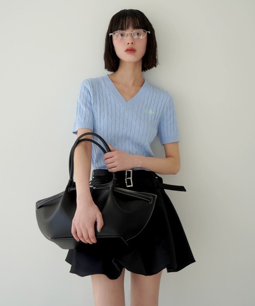 EIMY ISTOIRE（エイミーイストワール）の「ベルテッドトートバッグ（ハンドバッグ・レディース・アイボリー/イエロー/ブラック/キャメル・F）」の18枚目の写真