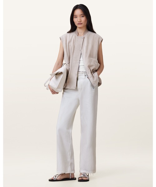 ALLSAINTS(オールセインツ)の「BLAKE WIDE LEG DENIM JEANS | BLAKE ワイド レッグ デニム ジーンズ(デニムパンツ・レディース・ホワイト・24/25/26/27)」の1枚目の写真