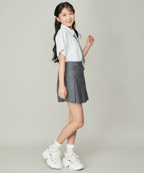 JENNI love（ジェニィラブ）の「チェーンネクタイ付き半そでブラウス（シャツ/ブラウス・キッズ・サックスブルー/オフホワイト/ピンク・130cm/140cm/150cm/160cm）」の9枚目の写真