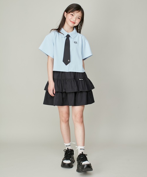 JENNI love（ジェニィラブ）の「チェーンネクタイ付き半そでブラウス（シャツ/ブラウス・キッズ・サックスブルー/オフホワイト/ピンク・130cm/140cm/150cm/160cm）」の10枚目の写真