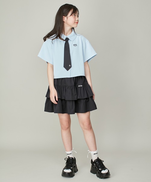 JENNI love（ジェニィラブ）の「チェーンネクタイ付き半そでブラウス（シャツ/ブラウス・キッズ・サックスブルー/オフホワイト/ピンク・130cm/140cm/150cm/160cm）」の11枚目の写真