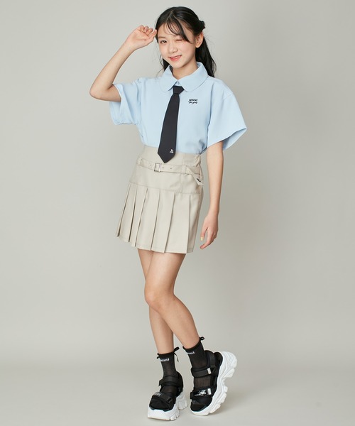 JENNI love（ジェニィラブ）の「チェーンネクタイ付き半そでブラウス（シャツ/ブラウス・キッズ・サックスブルー/オフホワイト/ピンク・130cm/140cm/150cm/160cm）」の12枚目の写真