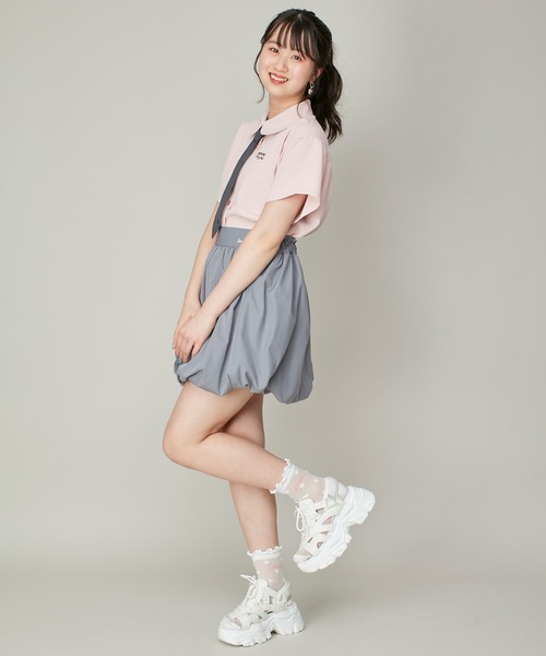 JENNI love（ジェニィラブ）の「チェーンネクタイ付き半そでブラウス（シャツ/ブラウス・キッズ・サックスブルー/オフホワイト/ピンク・130cm/140cm/150cm/160cm）」の14枚目の写真