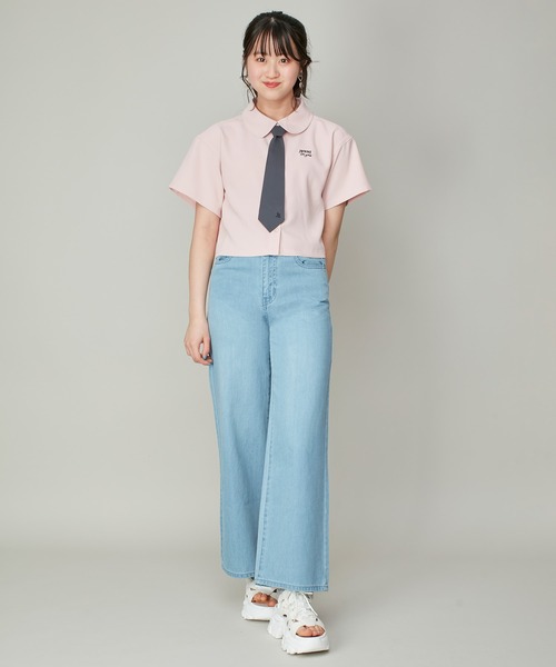 JENNI love（ジェニィラブ）の「チェーンネクタイ付き半そでブラウス（シャツ/ブラウス・キッズ・サックスブルー/オフホワイト/ピンク・130cm/140cm/150cm/160cm）」の17枚目の写真