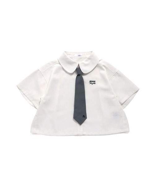 JENNI love（ジェニィラブ）の「チェーンネクタイ付き半そでブラウス（シャツ/ブラウス・キッズ・サックスブルー/オフホワイト/ピンク・130cm/140cm/150cm/160cm）」の18枚目の写真