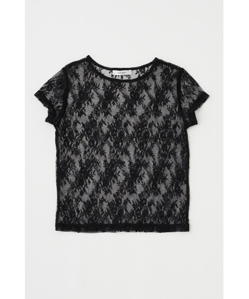 MOUSSY(マウジー)の「LACE LAYERED OPEN NECK トップス(Tシャツ/カットソー・レディース・ブラック/ブラウン/ライトブルー・FREE)」の11枚目の写真