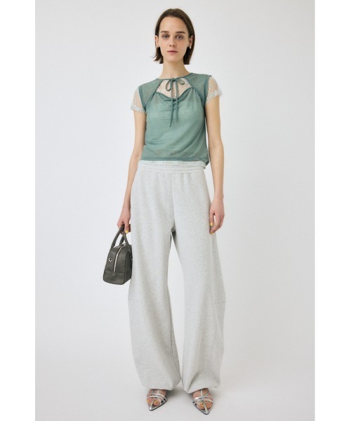 MOUSSY(マウジー)の「LACE LAYERED OPEN NECK トップス(Tシャツ/カットソー・レディース・ブラック/ブラウン/ライトブルー・FREE)」の16枚目の写真