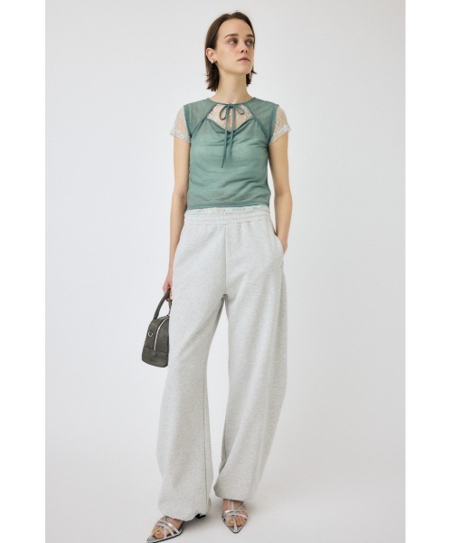 MOUSSY(マウジー)の「LACE LAYERED OPEN NECK トップス(Tシャツ/カットソー・レディース・ブラック/ブラウン/ライトブルー・FREE)」の17枚目の写真