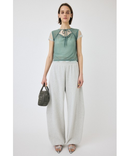 MOUSSY(マウジー)の「LACE LAYERED OPEN NECK トップス(Tシャツ/カットソー・レディース・ブラック/ブラウン/ライトブルー・FREE)」の18枚目の写真